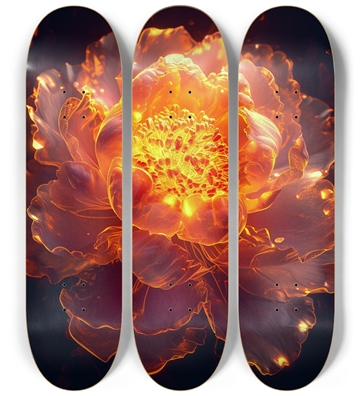 Glow in the Dark 3 decks fire Peony Skateboard