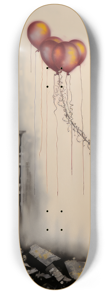Girl with balloons "banksy style" Skateboard #1