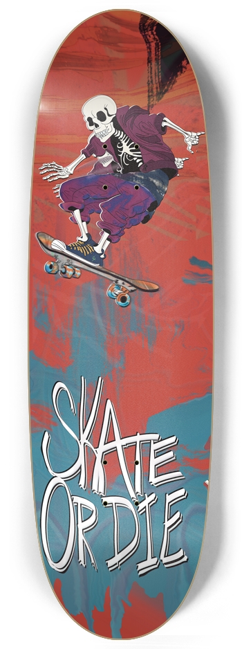 Skate or Die Skeleton Custom Skateboard
