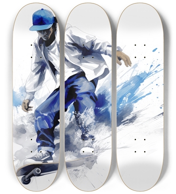 Blue Skateboarder Series