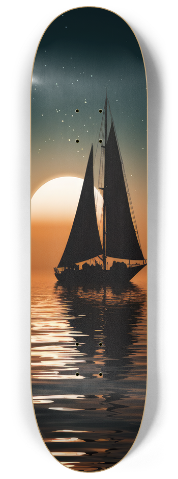 sailing at sunset Skateboard Series #2