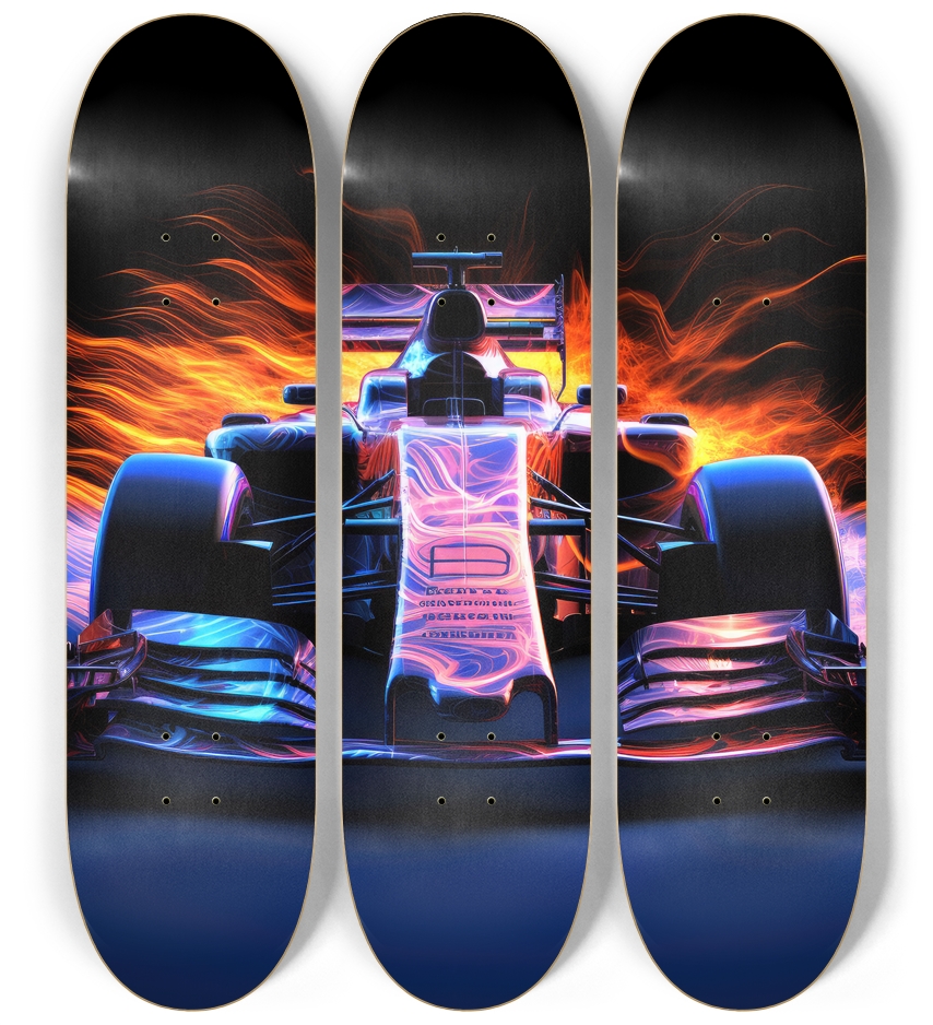 Flaming Racing Cars Skateboard Series