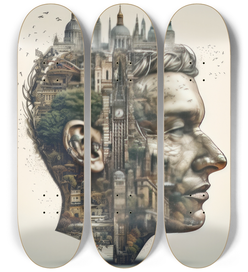 London on my Mind Skateboard Series 3 Deck Wall Series