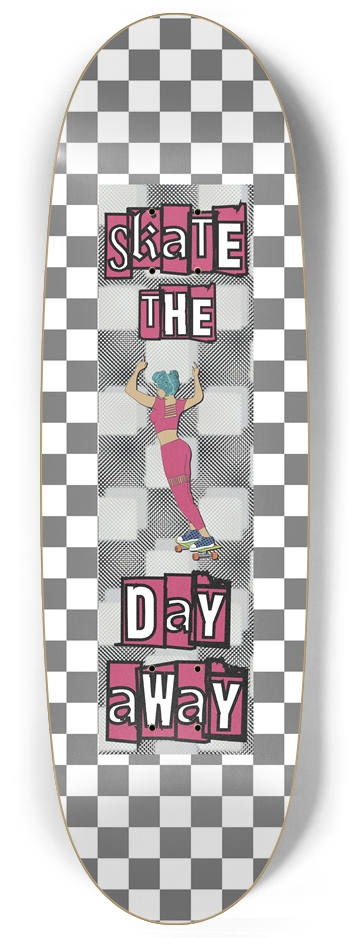 Skate the Day Away Skater Girl Custom Skateboard