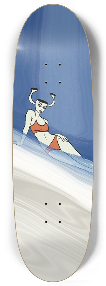 Beauty in Bikini on Beach Custom Skateboard Egg Shape