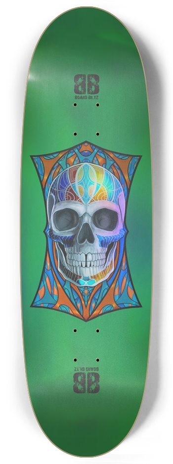 Egg shape Skull Green Holographic