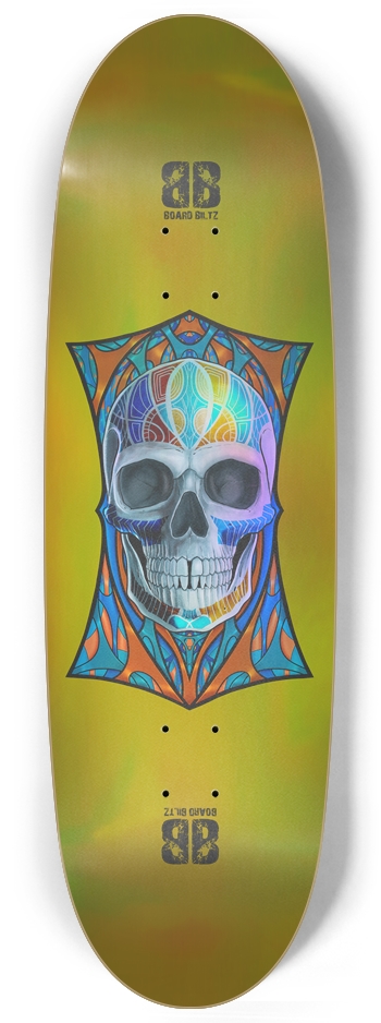 Egg shape Skull Yellow Holographic
