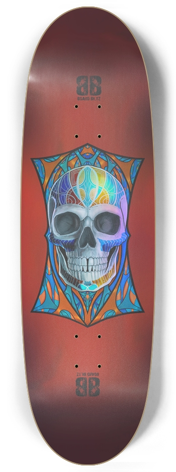 Egg shape Skull Maroon Holographic