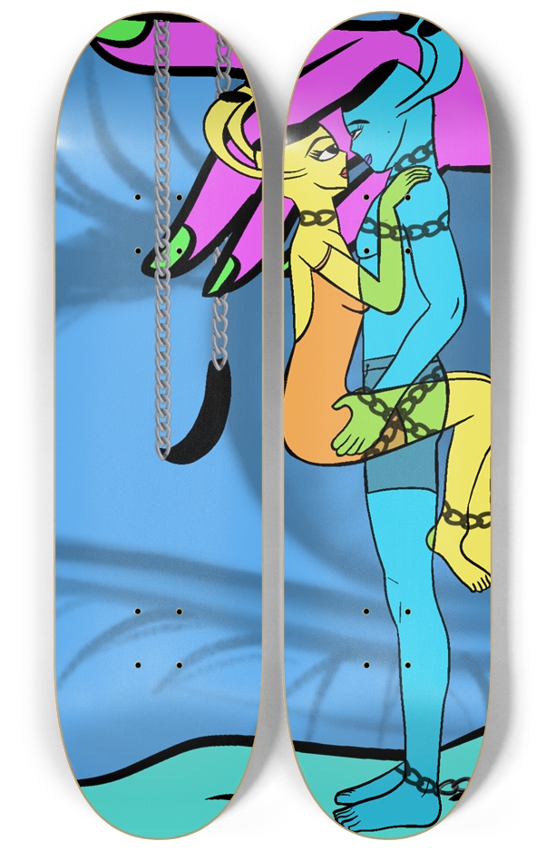 Bound by Love: Chained Embrace Skateboards Duo 2 Deck Wall Series