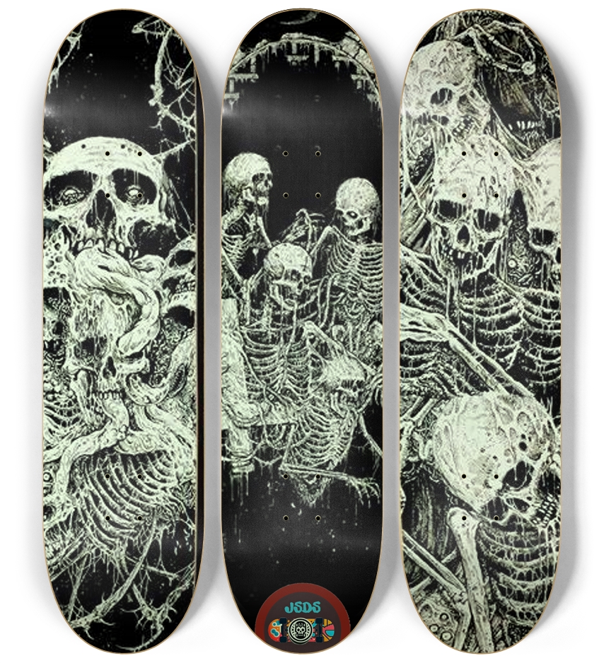 Skull 3 deck Skateboard Series