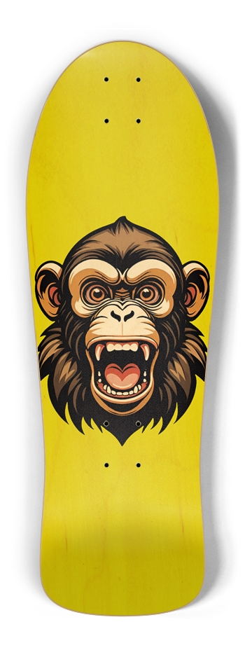 Retro Screaming Monkey Logo Deck Old School Shape