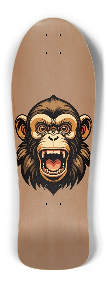 Retro Screaming Monkey Logo Deck