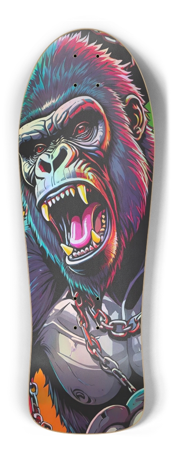 Retro Frankie Gorilla Bling 01 Hologram Skateboard