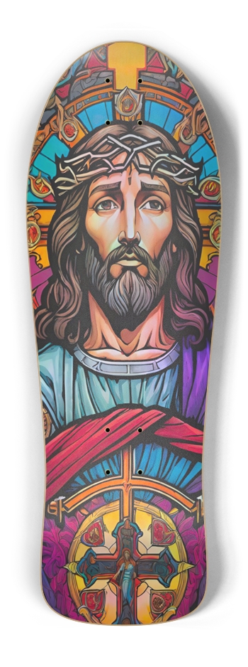 Retro Frankie Jesus ONE Hologram Skateboard