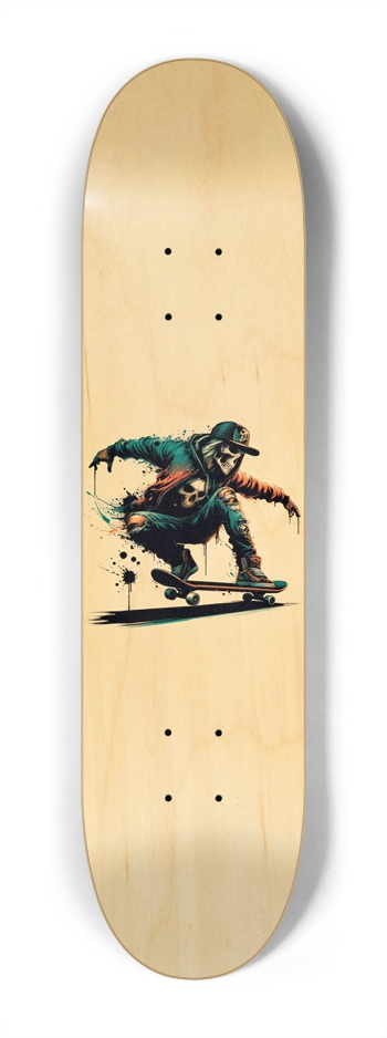Zombie Attack Natural Mini Custom Skateboard