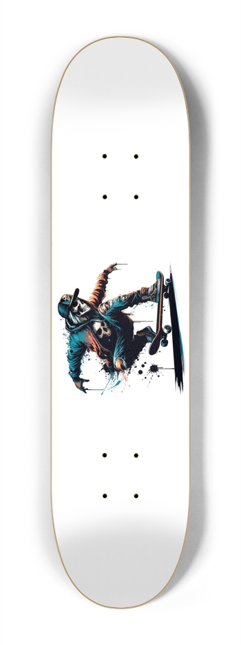 Zombie Attack White Mini Custom Skateboard
