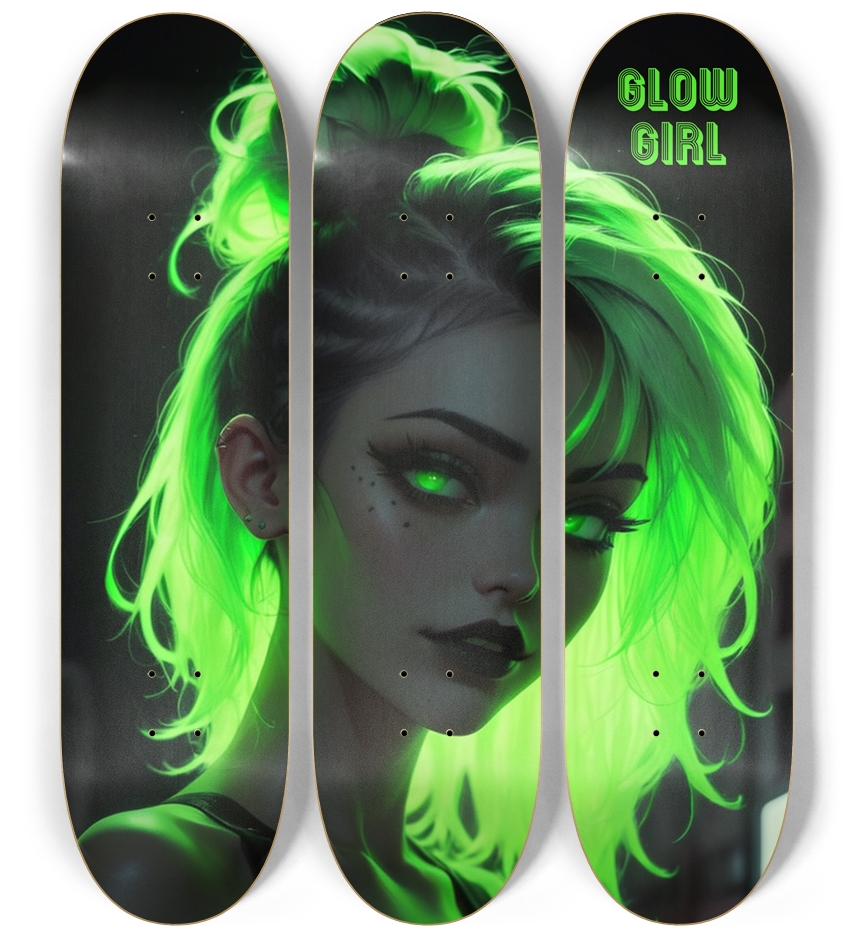 GLOW GIRL SERIES GREEN 3 DECK GLOW IN THE DARK