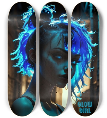 GLOW GIRL SERIES BLUE 3 DECK GLOW IN THE DARK