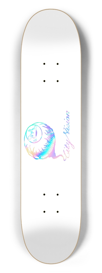 White and Rainbow Logo 7.50 7-1/2 Skateboard Deck