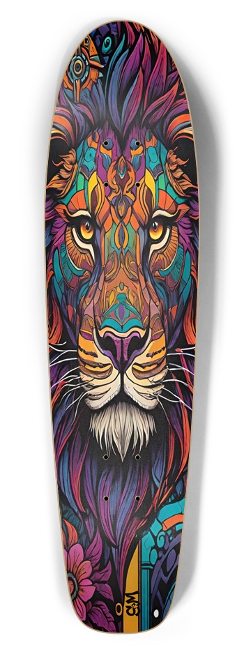 Retro Trippy Lion Shroom Cruiser Deck