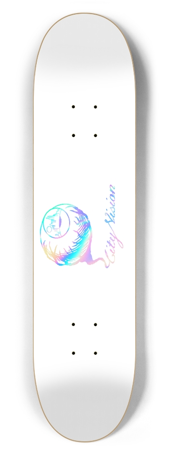 White and Rainbow Logo 7.62 7-5/8 Skateboard Deck