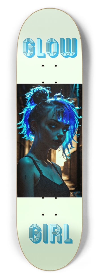 Glow Girl Series Blue Custom Skateboard