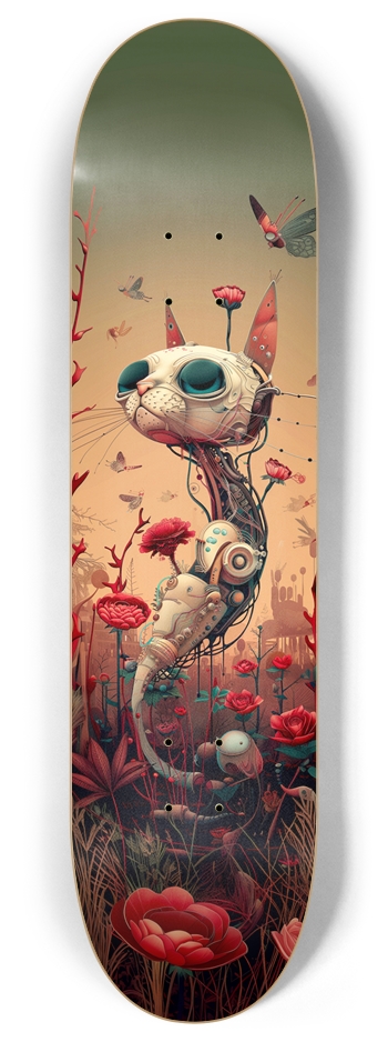 Bloomy robot cat Custom Skateboard