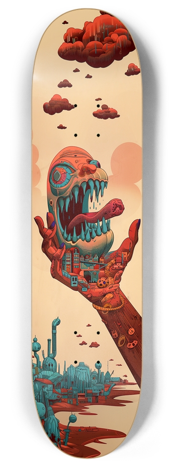 Santa monster hand Skateboard