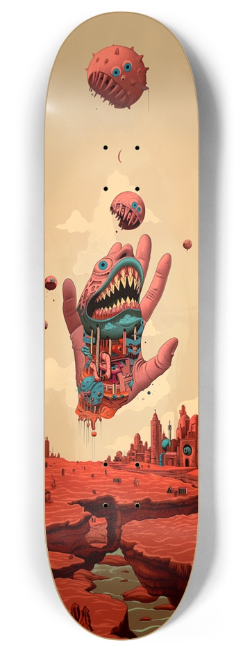 Santa monster hand Skateboard