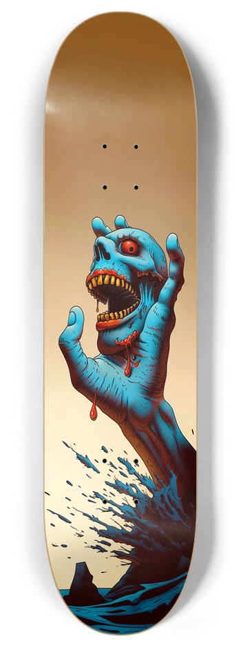 Santa skull monster hand Skateboard