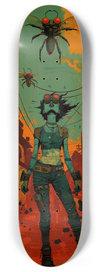 Flying robot attack Skateboard