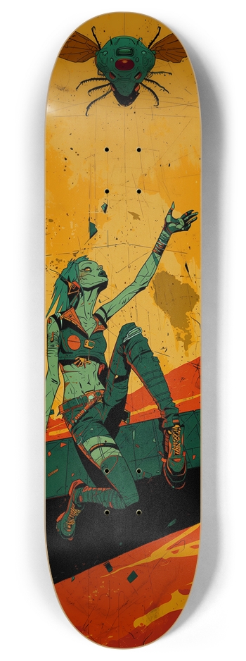Cyber punk girl Skateboard