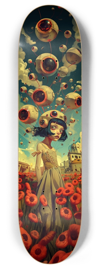Anime girl with bubble drones Skateboard