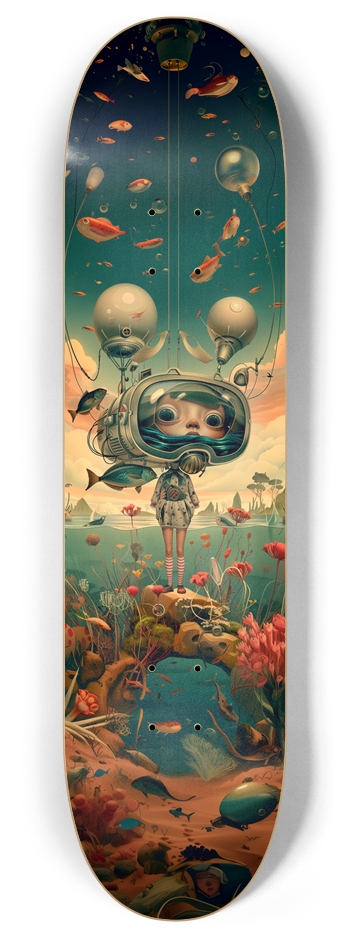 Space bubble kid art Skateboard