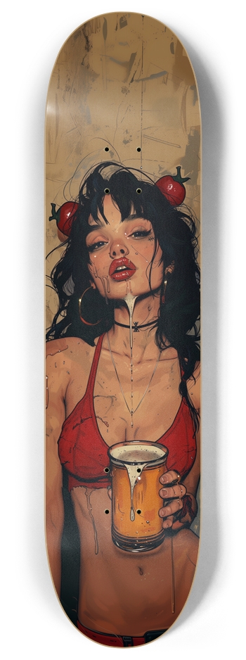 Beer punky sexy girl Skateboard