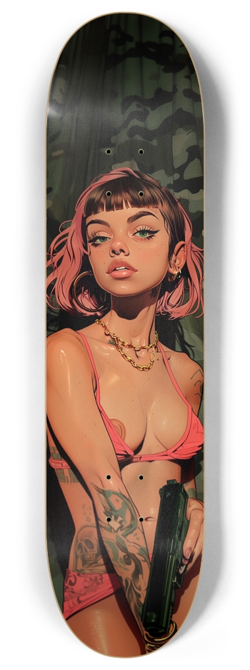 Bikini gun girl Skateboard