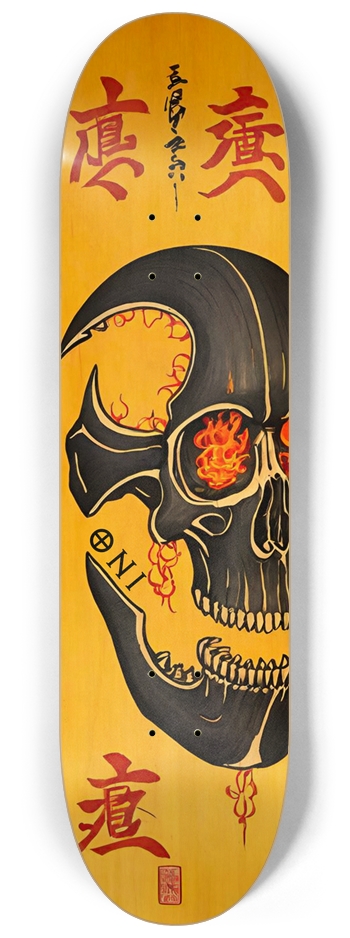 Japan Scroll 01 Skull Natural Bamboo Deck
