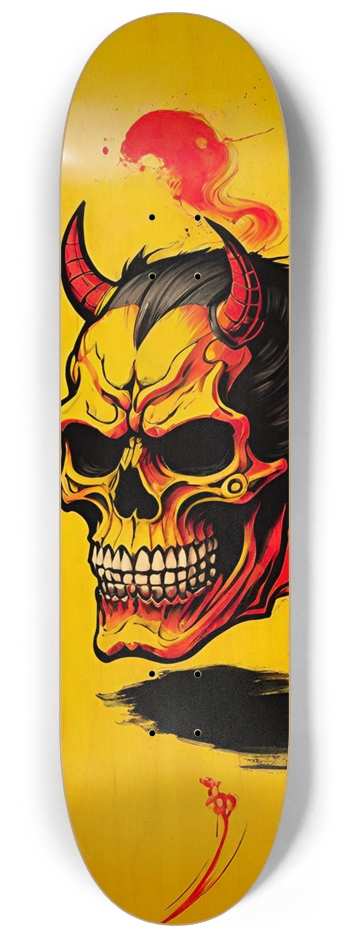 Japan Skull 016 Custom Natural Bamboo