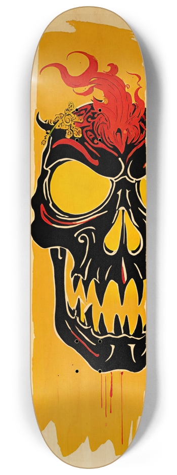 Japan Skull 017 Custom Natural Bamboo