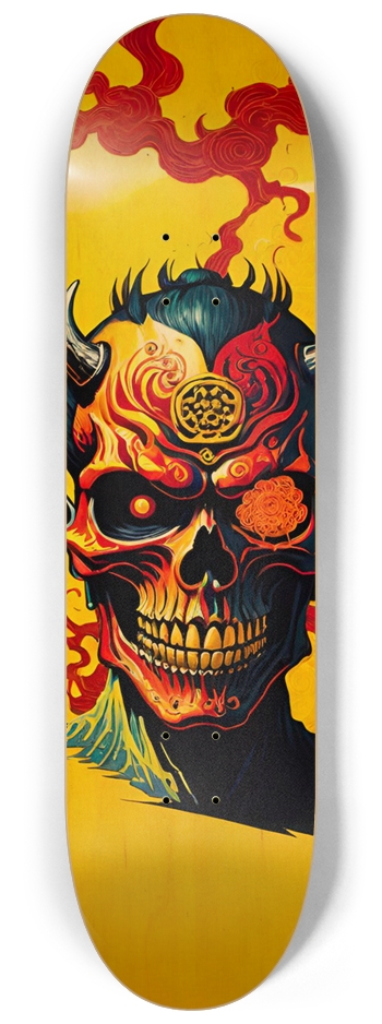 Japan Skull 04 Custom Natural Bamboo