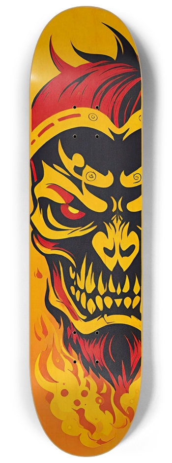 Japan Skull 011 Custom Natural Bamboo