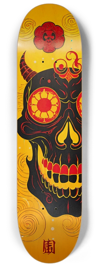 Japan Skull 06 Custom Natural Bamboo