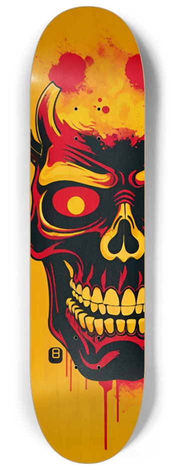 Japan Skull 08 Custom Natural Bamboo