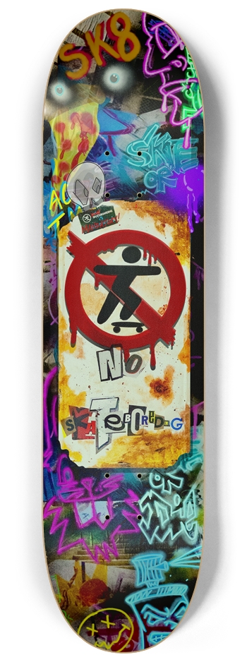 No Skateboreding 8-1/4 Skateboard Deck