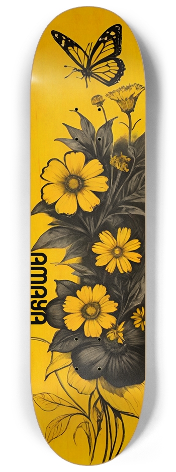 AMAYA Flowers 05 Natural  8-1/4 Skateboard Deck