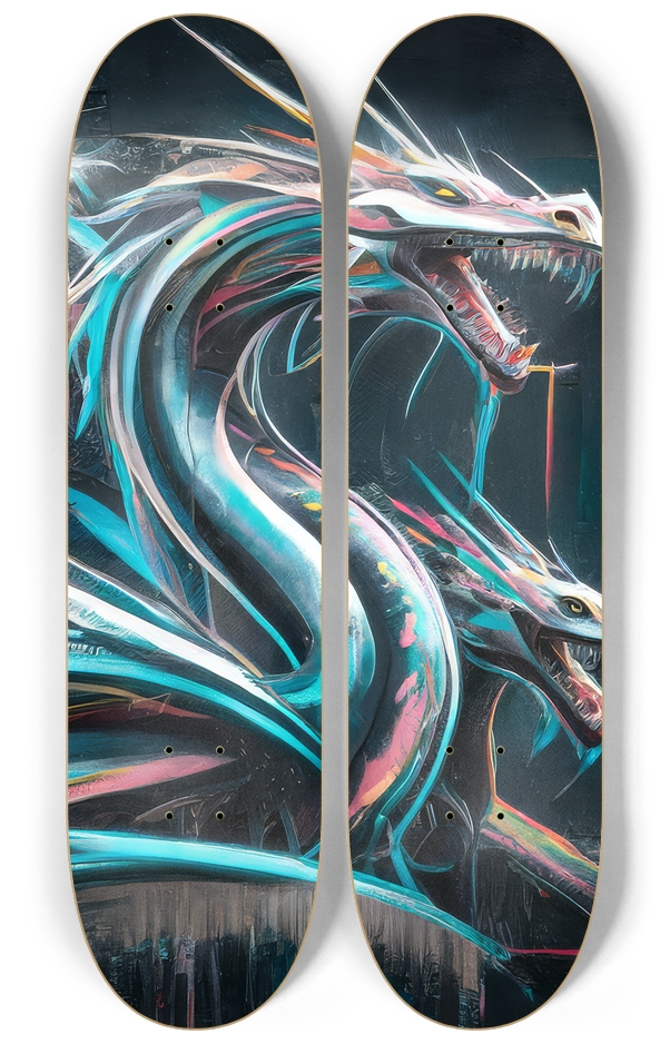 2 Skateboard Series Art - Wyrm Fangs