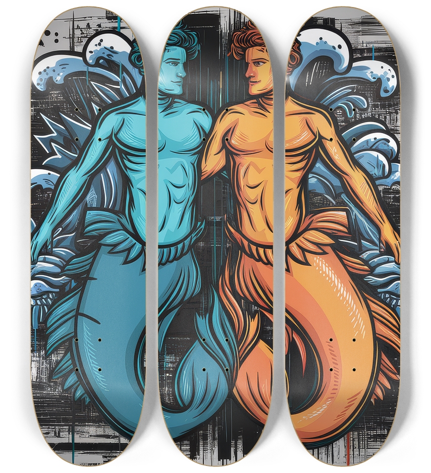 3 Skateboard Series Art - Mer Love