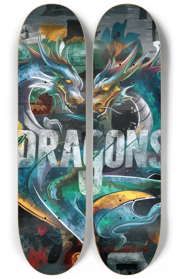 2 Skateboard Series Art - Dragons 