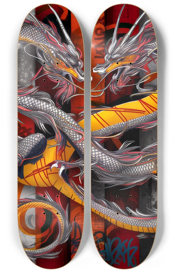 2 Skateboard Series Art - Dragon Love