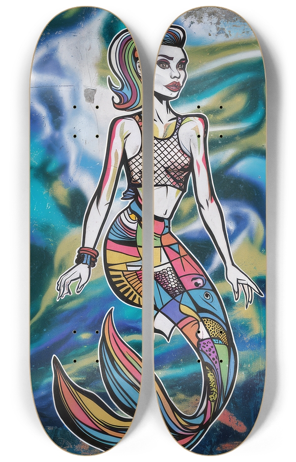 2 Skateboard Series Art - Lisa Mermaid